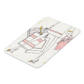 Magnet Flexible Pomme sauvage | Croquis de mode rose moderne (Côté Gauche)