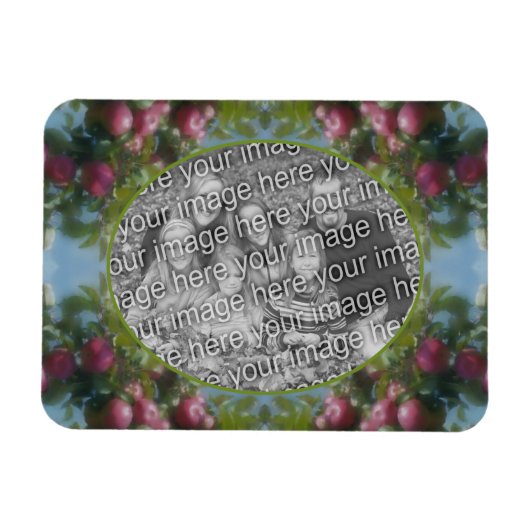 Magnet Flexible Pommes Rouges Sur Arbre Ajouter Votre Photo (Horizontal)