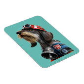 Magnet Flexible Pompier chef fils Dachshund (Côté Droit)