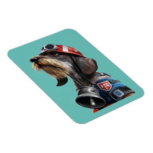 Magnet Flexible Pompier chef fils Dachshund (Côté Droit)