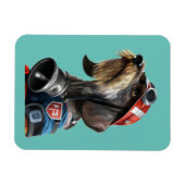 Magnet Flexible Pompier chef fils Dachshund (Horizontal)