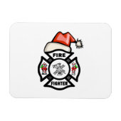 Magnet Flexible Pompier Père Noël (Horizontal)