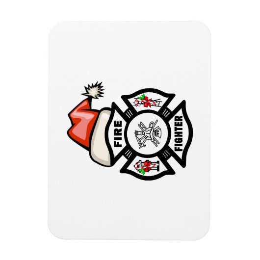Magnet Flexible Pompier Père Noël (Vertical)