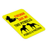 Magnet Flexible Pompier Personnalisé Sauvez Mes Deux Pitbulles Séc (Côté Droit)