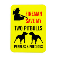 Pompier Personnalisé Sauvez Mes Deux Pitbulles Séc