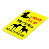 Magnet Flexible Pompier Personnalisé Sauvez Mes Deux Pitbulles Séc (Côté Gauche)