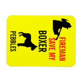 Magnet Flexible Pompier Sauvez Mon Boxer Chien Sécurité incendie (Horizontal)
