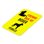 Magnet Flexible Pompier Sauvez Mon Boxer Chien Sécurité incendie (Côté Gauche)