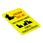 Magnet Flexible Pompiers sauvent mes trois Yorkshire Terriers sécu (Côté Droit)