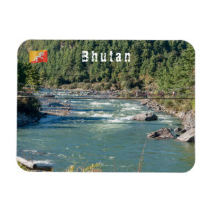 Magnet Flexible Pont suspendu au-dessus d'un fleuve au Bhoutan