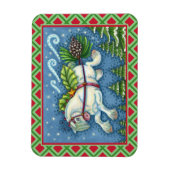 MAGNET FLEXIBLE PONY PULLING PINECONE SLEIGH DE NOËL VOLANT (Vertical)