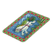 MAGNET FLEXIBLE PONY PULLING PINECONE SLEIGH DE NOËL VOLANT (Côté Gauche)