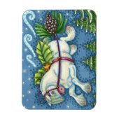 MAGNET FLEXIBLE PONY PULLING PINECONE SLEIGH DE NOËL VOLANT (Vertical)