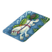 MAGNET FLEXIBLE PONY PULLING PINECONE SLEIGH DE NOËL VOLANT (Côté Gauche)