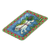 MAGNET FLEXIBLE PONY PULLING PINECONE SLEIGH DE NOËL VOLANT (Côté Gauche)