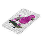 Magnet Flexible Poodé rose et planche à roulettes (Côté Gauche)