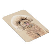 Magnet Flexible Poodle Miniature Toy Apricot Crème Chien Brown Art (Côté Droit)