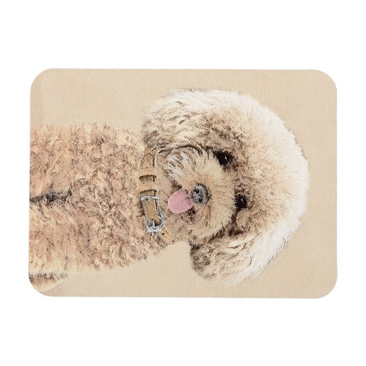 Magnet Flexible Poodle Miniature Toy Apricot Crème Chien Brown Art (Horizontal)
