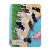Magnet Flexible Poolside Party labradors peinture (Vertical)