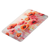 Magnet Flexible Poppies d'aquarelle rouge dans un champ (Côté Gauche)