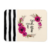 Magnet Flexible Poppies florales rose Fuchsia Wreath Meilleure mam (Horizontal)