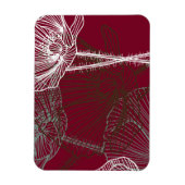 Magnet Flexible Poppies tirées à la main sur rouge (Vertical)