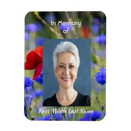 Magnet Flexible Poppy Cornflower Meadow Memorial Pocket Keepsake (Vertical)