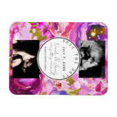Magnet Flexible Pops de rose et violet floral vibrant Enregistrer  (Horizontal)