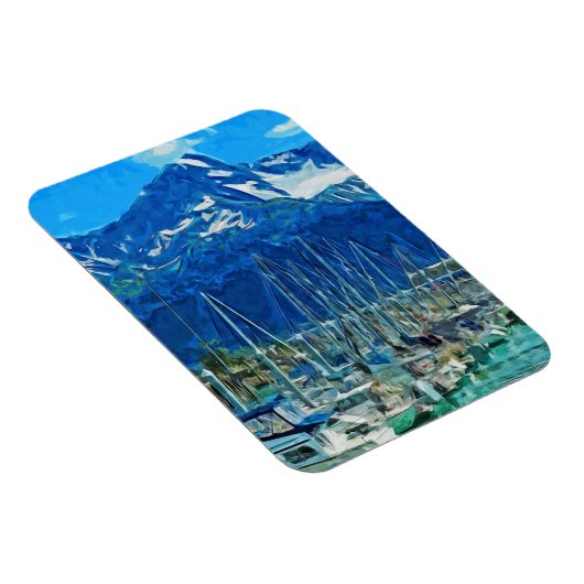 Magnet Flexible Port de Seward Alaska Impressionnisme Abstrait (Côté Droit)