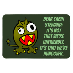 Magnet Flexible Porte de cabine drôle de croisière Hungover