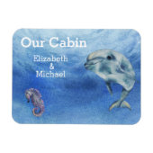 Magnet Flexible Porte de croisière personnalisée Aquarelle Dolphin (Horizontal)