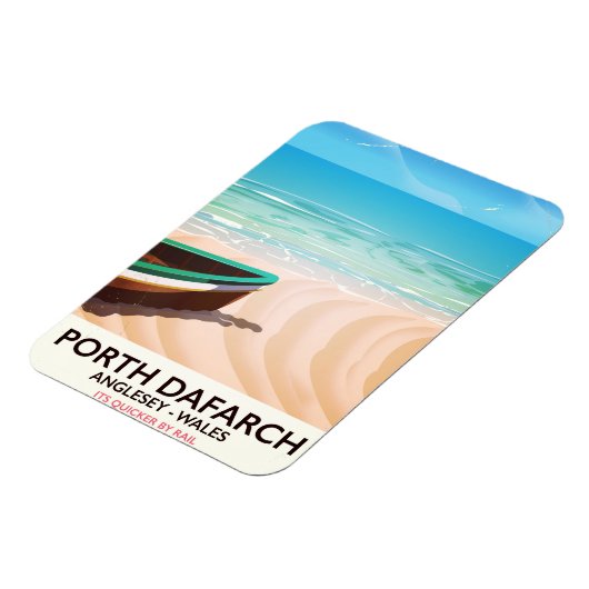 Magnet Flexible Porth Dafarch, affiche de plage galloise anglesey (Côté Gauche)