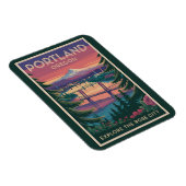 Magnet Flexible Portland Oregon Mount Hood Travel Art Vintage (Côté Droit)