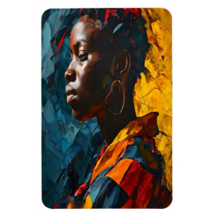 Magnet Flexible Portrait Abstrait Gras Expressionnisme Vibrant Art