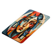 Magnet Flexible Portrait Cubiste Moderne Impression d'Art Géométri (Côté Gauche)