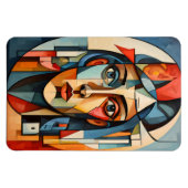 Magnet Flexible Portrait Cubiste Moderne Impression d'Art Géométri (Horizontal)