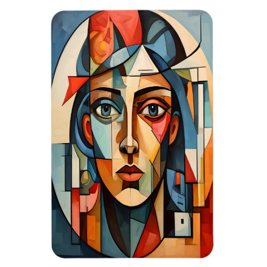 Magnet Flexible Portrait Cubiste Moderne Impression d'Art Géométri (Vertical)
