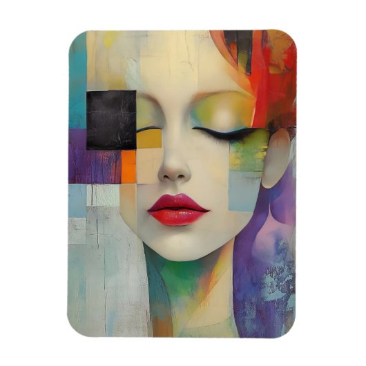 Magnet Flexible Portrait dans le surréalisme des blocs de couleurs (Vertical)