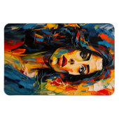 Magnet Flexible Portrait d'art expressionniste radieux (Horizontal)