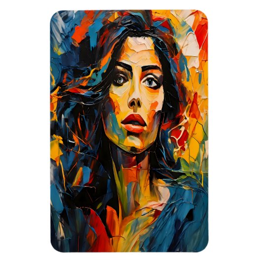 Magnet Flexible Portrait d'art expressionniste radieux (Vertical)