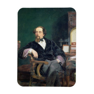 Magnet Flexible Portrait de Charles Dickens (huile sur toile)