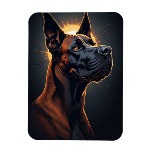 Magnet Flexible Portrait de chien dramatique et élégant