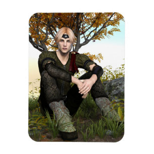 Magnet Flexible Portrait de fantaisie du prince de la forêt médiév