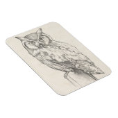 Magnet Flexible Portrait de hibou - Croquis (Côté Droit)