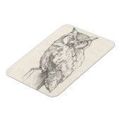 Magnet Flexible Portrait de hibou - Croquis (Côté Gauche)