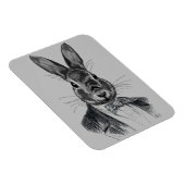 Magnet Flexible Portrait de lapin en costume (Côté Droit)
