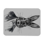 Magnet Flexible Portrait de lapin en costume (Horizontal)