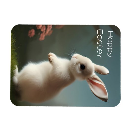 Magnet Flexible Portrait de lapin mignon (Horizontal)
