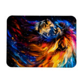 Magnet Flexible Portrait de lion abstrait de faune cosmique (Horizontal)