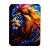 Magnet Flexible Portrait de lion abstrait de faune cosmique (Vertical)